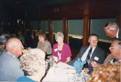 Pittsford Reunion - 1995
L to R, from foreground: Rita and Asher Borton, `50; Nancy Centra; "Mo" and Ray Gibb, `53; (standing) Harold Johnson, `51; David Manly, `52
