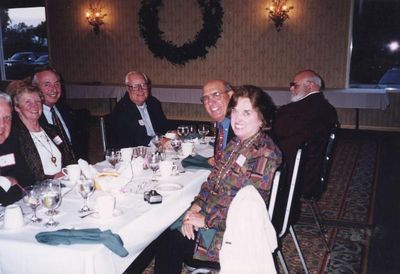 Oneida Reunion - 1998
L to R: Bob Sage, `55; Kay Oberst McManus, `54; Peter McManus, `54; Jim Conway, `54; John Centra, `54; Nancy Centra; (background, Tony Denova, `55
