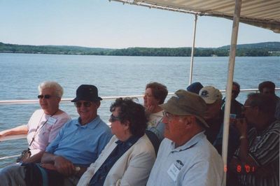 2001 Fishkill Reunion
L to R: Pam Calabrese Weigand, `54; Art Weigand, `53; Unknown woman; Don Burns, `52?
Behind: L to R: Anne Champlin; Ray Champlin, `52; Tom Benenati, `53
