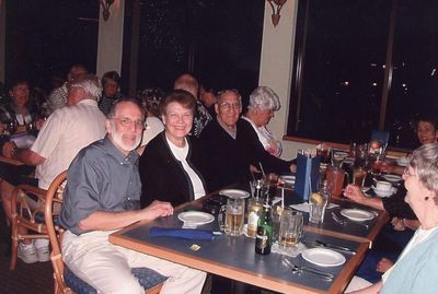 2004 Fort Meyers Beach February Mini Reunion of `53
L to R: Mike Lamarca; Barbara Smith; Tom Benenati; Lyn Bonahue; Hal Smith (partially hidden); Joan LaMarca
