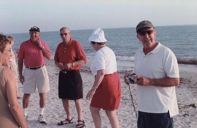 2004 Fort Meyers Beach February Mini Reunion of `53
On the Beach!
L to R: Cathy Giammatteo; Ed Bonahue; Tom Benenati; Vivian Schiro Benenati; Bob Giammatteo
