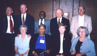 Mayville Potter Reunion - 2005 1952
Seated, L to R: Pat Yole; Ruby Joy; Mary Anne Fitzgerald Lanni; and Sally Schaertl
Standing: Bob Lanni; Tom Yole; Dan Joy; Ray Champlin; and George Schaertl
