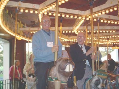 Carousel with Benenati and Miller Aboard Cooperstown 2007
Tom Benenati, 1953 and William Miller, 1944 on the Empire State Carousel
