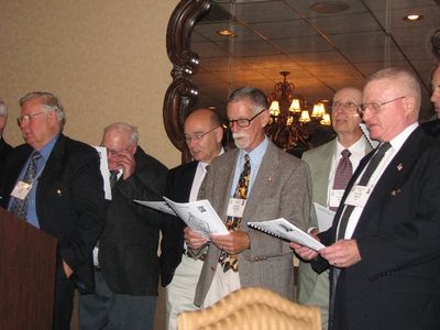 Potter Chorus at the Banquet
Paul Ward; Bob Umholtz; Pat Pearson; Bob Fairbanks; George Wood; and Jack Higham
