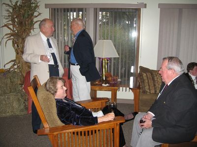 Reception in the Lounge
Seated: Nancy Centra; Bob Coan, `55 at the right; 
Background: Jim Finnen, `54 and Harry Johnson, `51
