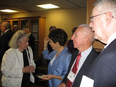 Reception in Potter Room
From the left: Marlene Martoni Dolan, `54; Cathy Giammatteo; Bob Giammatteo, `53; and Joe Dolan, `52
