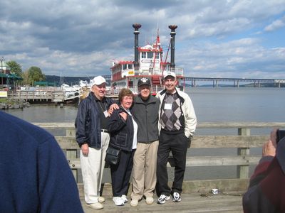 2010 Tours Boat
Jim Finnen, `54; Bea Lehan Finnen, `54; Bob Sage, `55; and Pete McManus, `54, after the cruise on Pride of the Hudson
