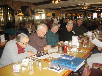 2010 Albany Luncheon at 76 Diner Nov 10
L to R: Milan Krchniak, `53; Jim Panton, `53; Carlton Coulter, `35; Paul ward, `53; (hidden) Claude Palczk, `53; Peter McManus, `54
