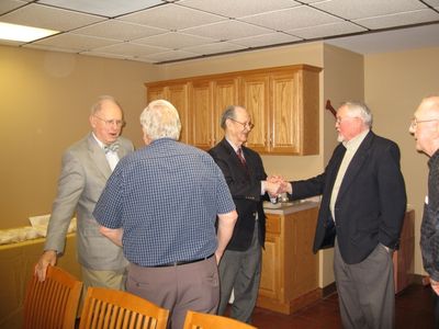 2008 Albany Luncheon at Potter Room, Alumni House April 08
L to R: Howard Lynch; Paul Ward (back to camera); Ken Doran; Bernie McEvoy; and Tom Benenati
